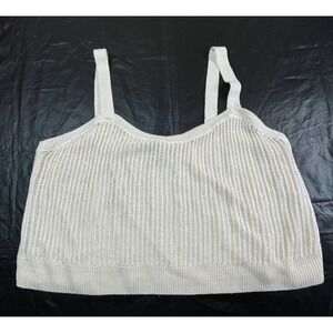 LAUREN Ralph Lauren Womens 3X Tank Top Knit Sweater Lined Ivory Linen Blend